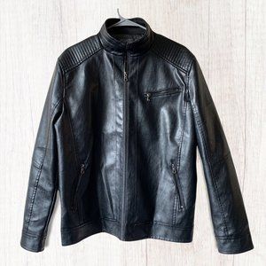 WULFUL | Leather Racer Jacket in Black, M